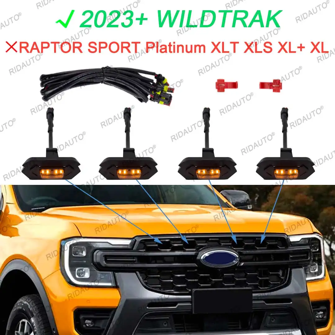 Lampada Stile Raptor Giallo Custodia Traslucida Adatta Per Gli Aggiornamenti Ford Ranger Wildtrak Di Nuova Generazione 2023 2024 Luce Led Ambra