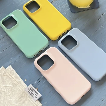 Custodia protettiva per telefono lucida creativa INS carina per IPhone 17 Pro max 16 15 13 14 Pro Max Custodia morbida antiurto color caramello