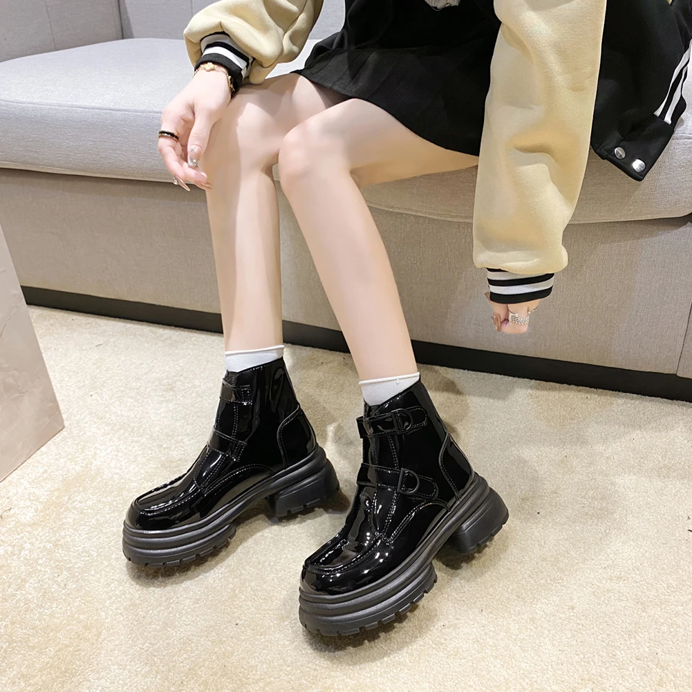 

Sorphio 2023 Brand New High Chunky Heeled Women Boots Chelase Knight Ankle Platform Thick Bottom Buckle Autumn Winter Booties