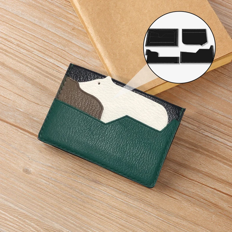 YOMDID 4PCS Cartoon Polar Bear Card Case Wallet Acrylic Making Templates DIY Coin Purse Card Holder Acrylic Making Molds