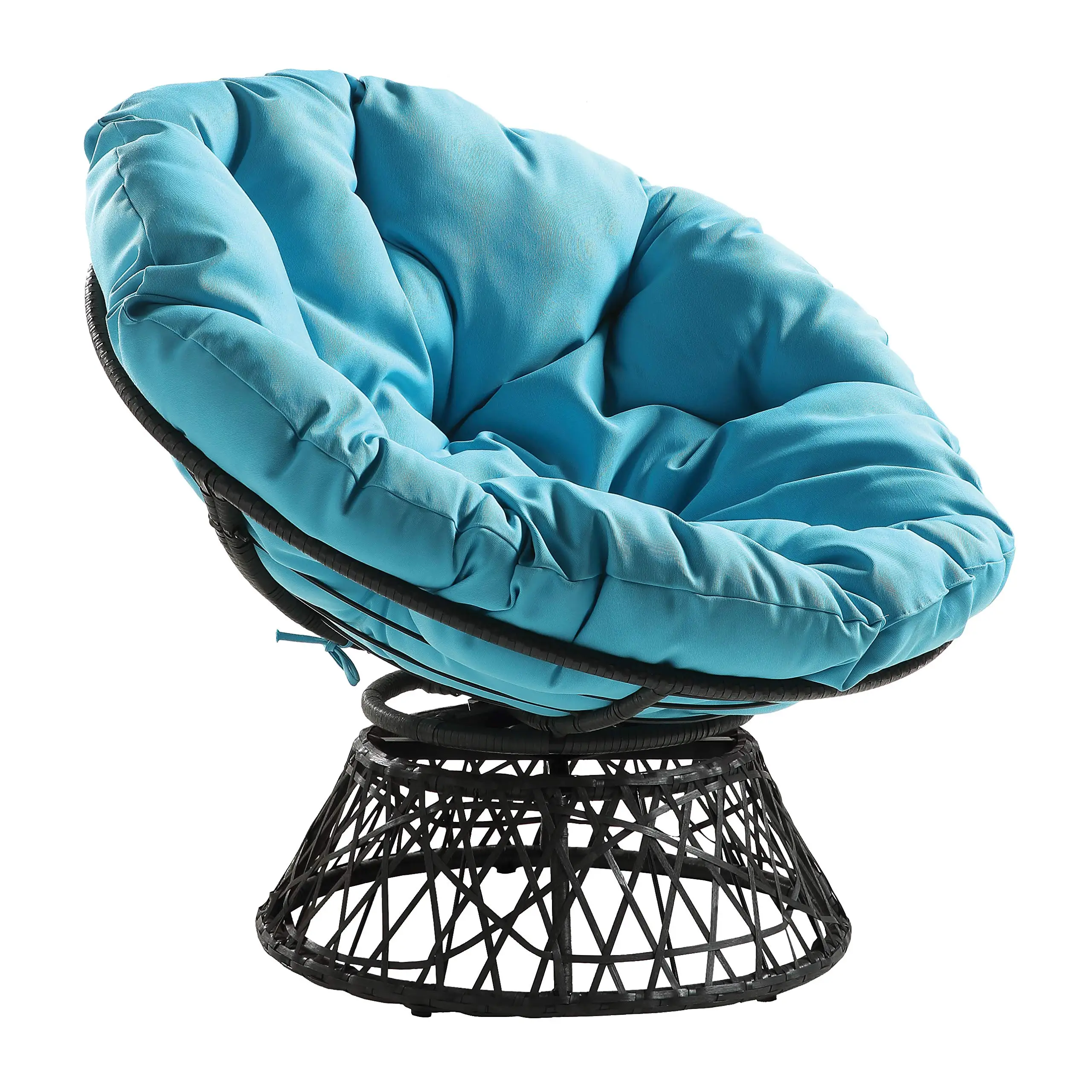 Toepassing kijk in liter Tuinmeubilair Rieten Papasan Stoel 360-Graden Draaibare, Wit Frame Met  Kussen Ronde Oversized Pad Lezen Stoel - AliExpress