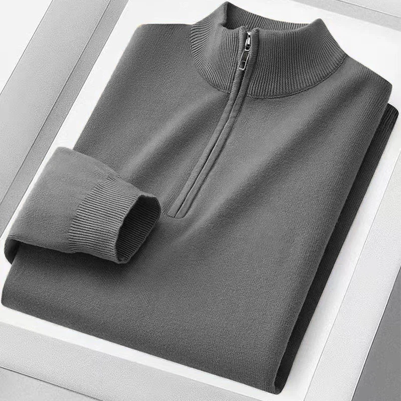 Animal Game Men Turtle Neck Polo Shirts Knitted Pullover Sweaters Solid Knit Blouse Men's Cold Blouse Male Casual Warm Knitwear