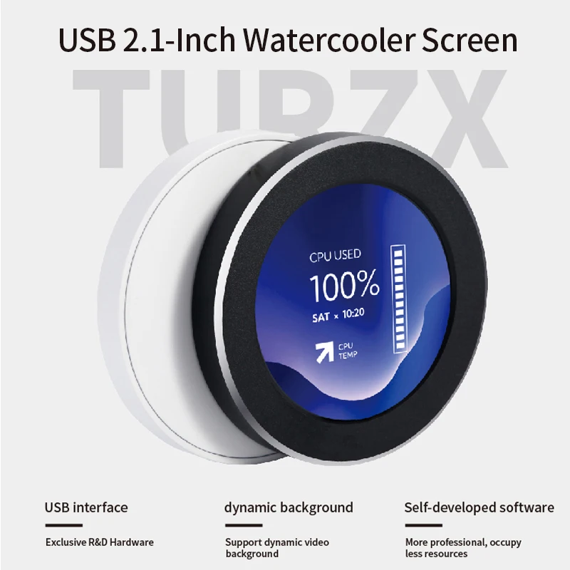Polegada Ips Usb Tela de Refrigeração a Água 480x480 Display Secundário Cpu Gpu Ram Hdd Monitor 360 Rotação Tema Dinâmico para Computador 2.1 - Imagem 2
