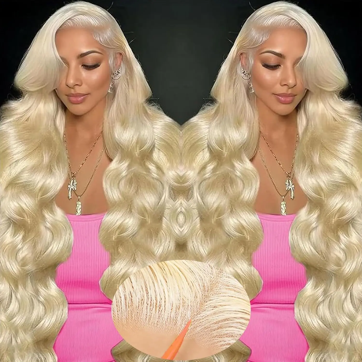 13x6 613 Hd Transparent Lace Front Wig Human Hair Pre-Plucked 250% Body Wave And Starght Bleached Lace Frontal Wigs For Women