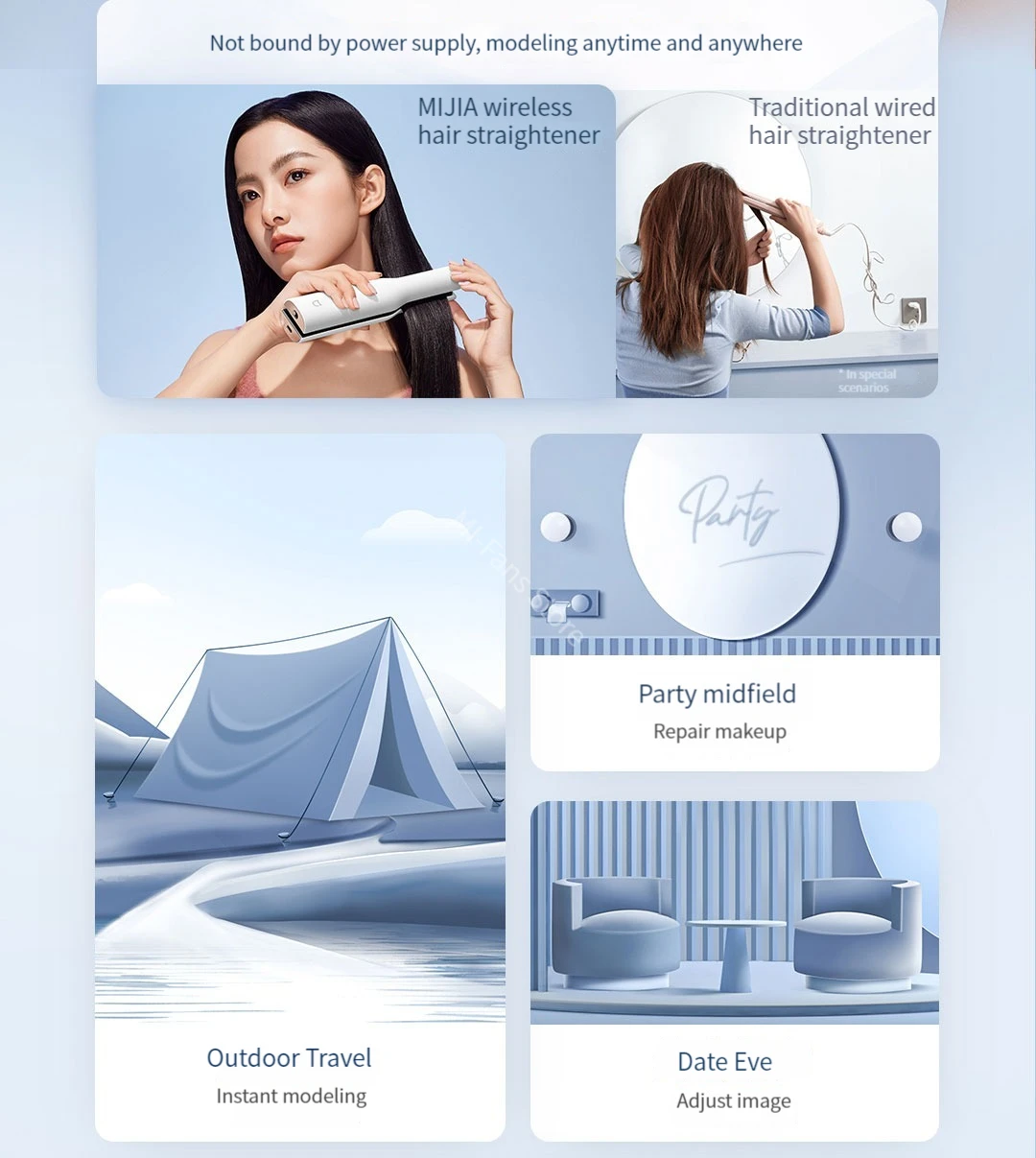 Xiaomi Mijia Wireless Straight Hair Clip Professional Straightener description image 7