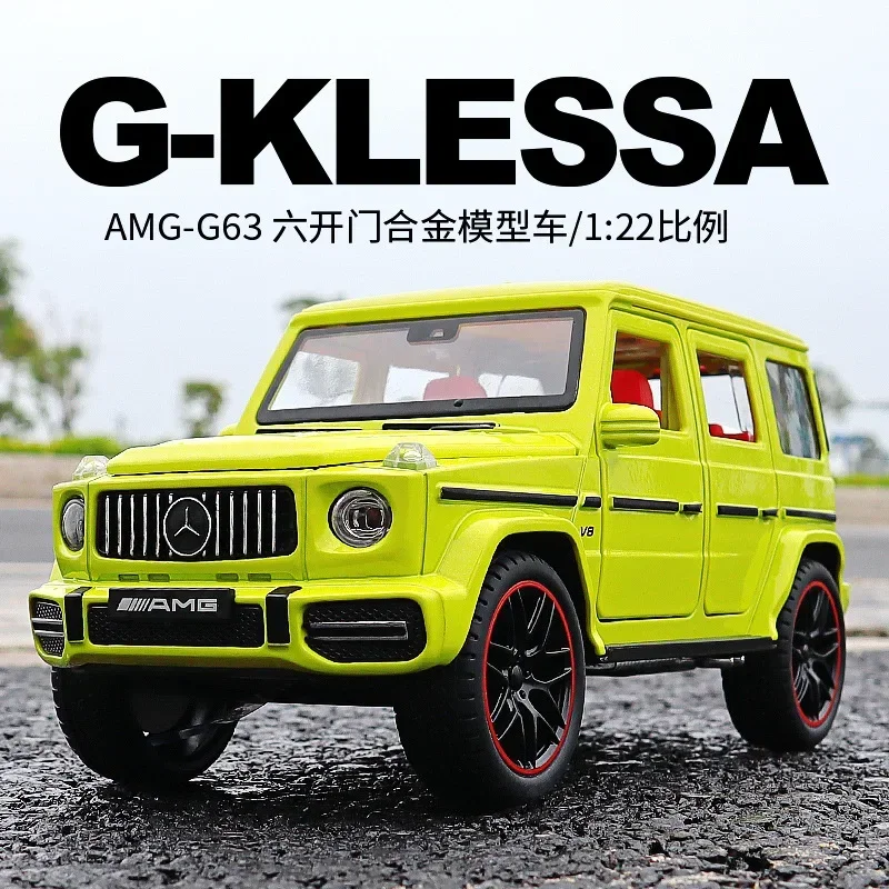 1:22 Mercedes Benz AMG G63 Off-road car Simulation Diecast Metal Alloy Model car Sound Light Pull Back Collection Kids Toy Gifts 1 28 mercedes benz x class exy 6x6 off road car diecast metal alloy model car sound light pull back collection kids toy gift a91