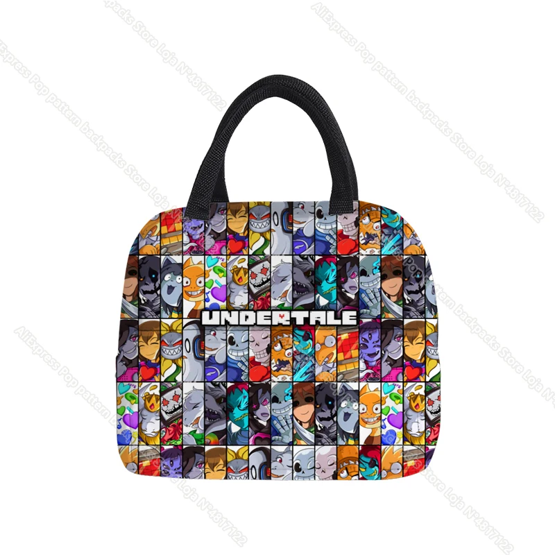 UNDERTALE Sans And Papyrus Insulated Lunch Bag Thermal Cooler Bento Box Food Carrier Portable Travel Picnic Storage Meal Pouch