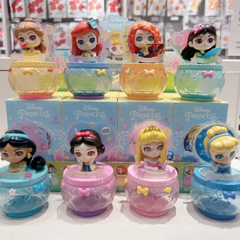 

Disney Princess Figures Fantasy Flower Jewelry Box Anime Snow White Belle Cute Doll Decoration Girls Toys Gift Action Figrue