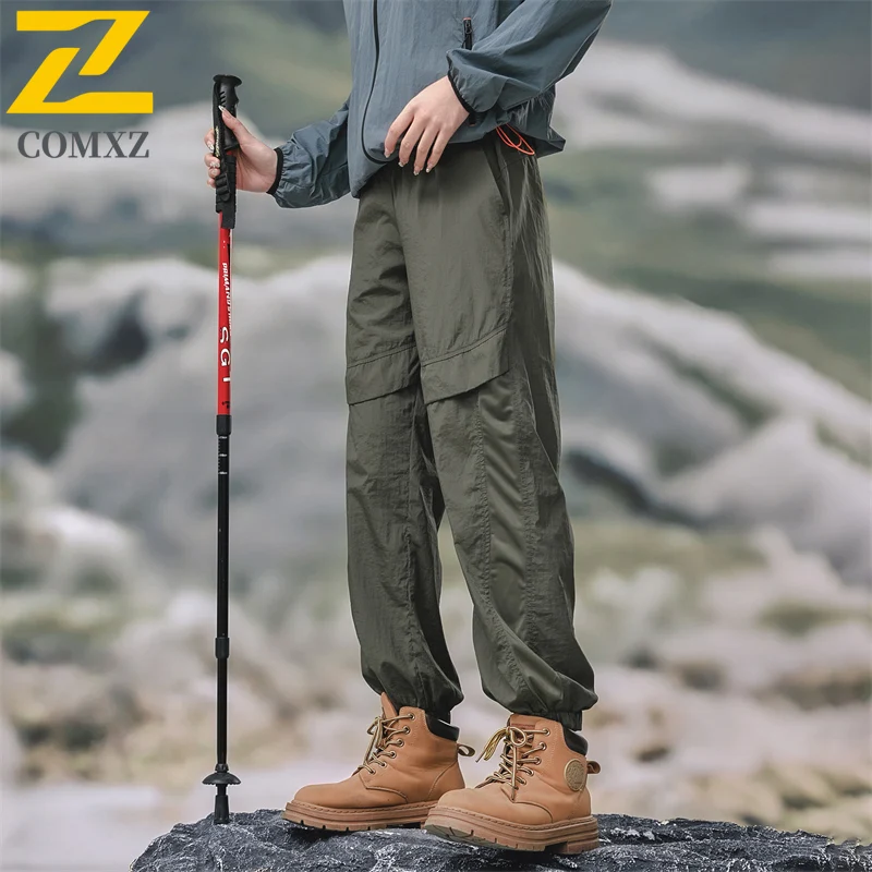 Unisex  Work Pants American style Streetwear  Spring-Autumn Waterproof Windproof Ice Silk Casual Loose Fit Urban Outdoor sports