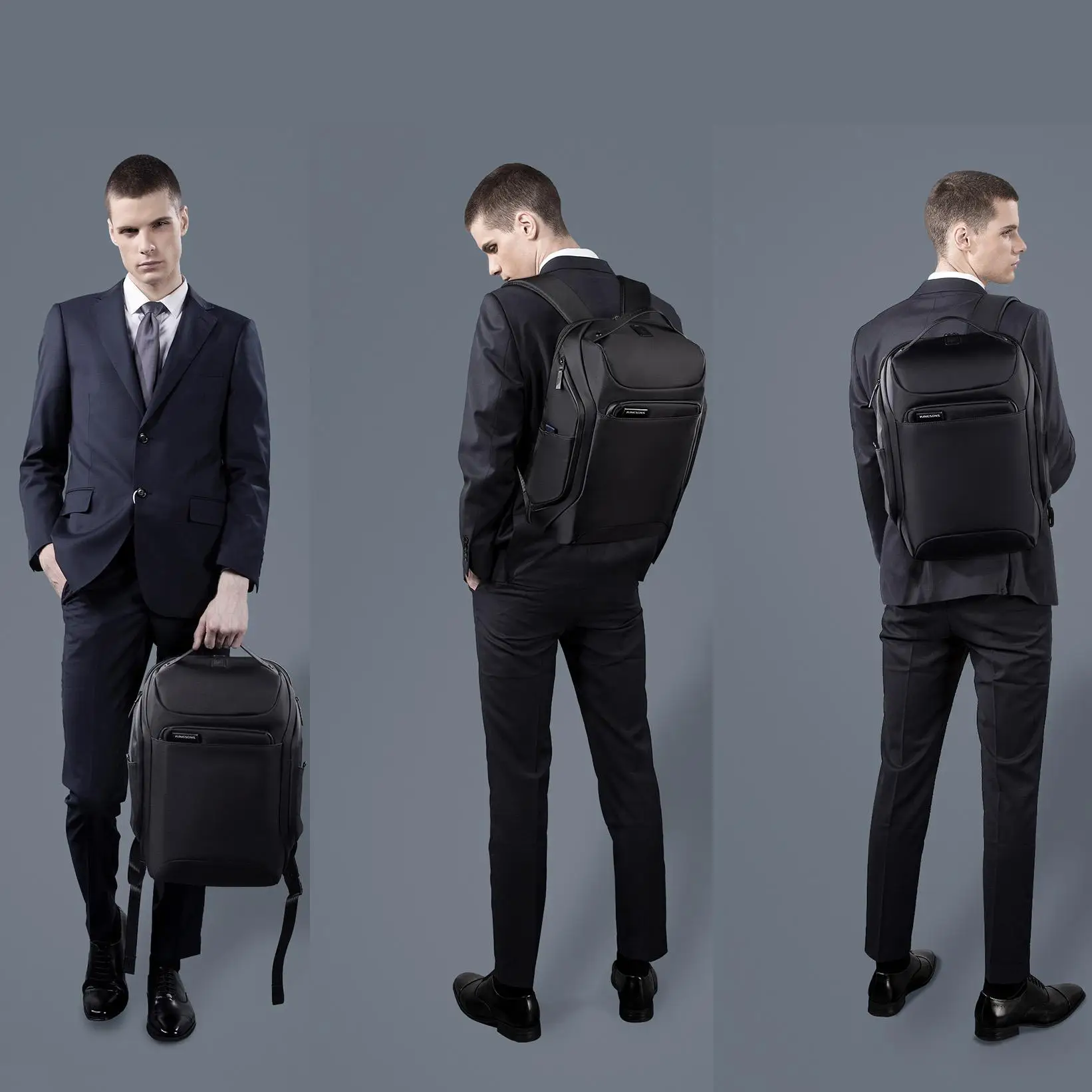 Men Backpack Kingsons Business Waterproof Anti-theft Laptop