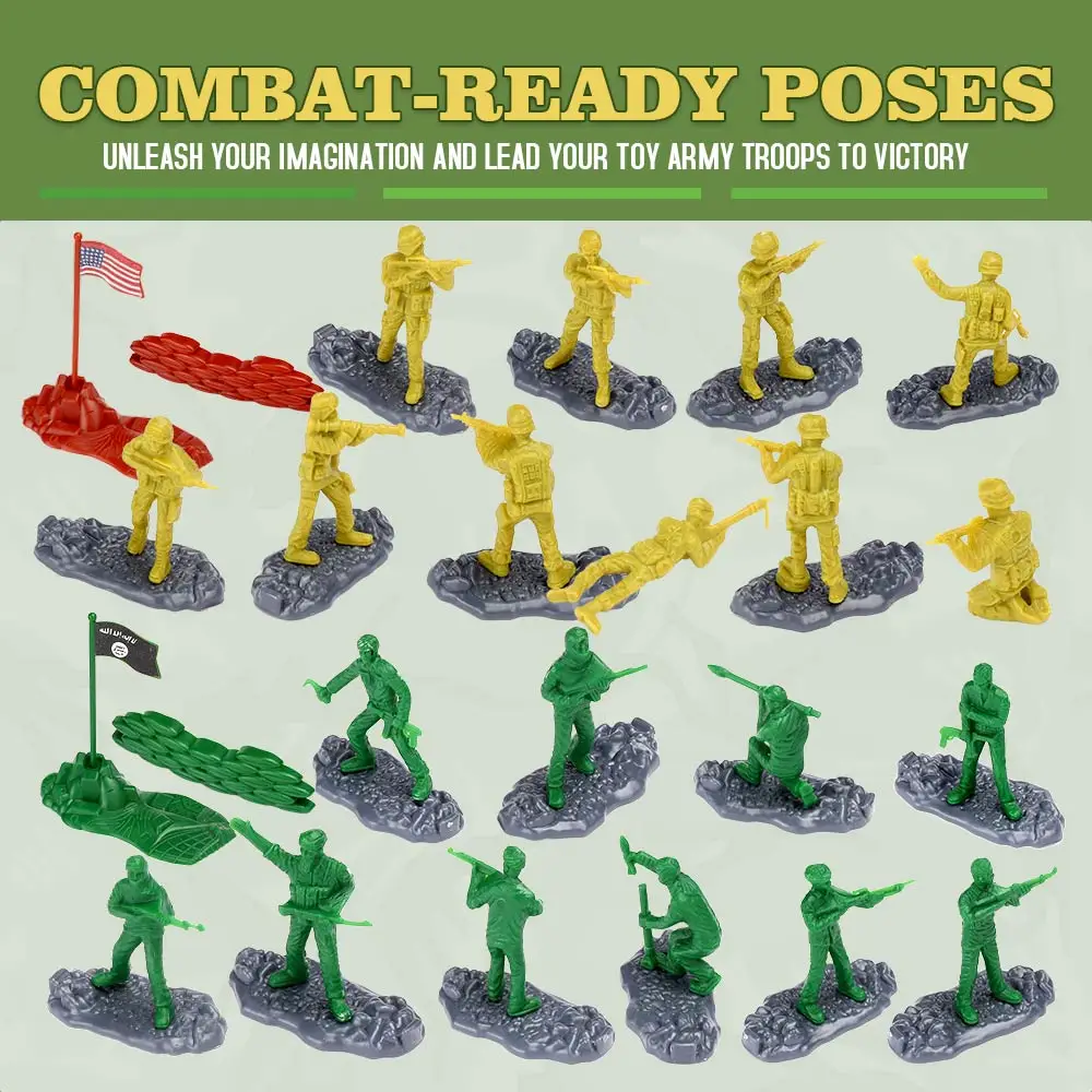 ISAKEN Soldaten speelset, 6 stuks militair model soldaat speelgoed legerfiguren set speelfiguren set leger soldaten figuren militair model speelsets speelgoed militaire speelset voor kinderen