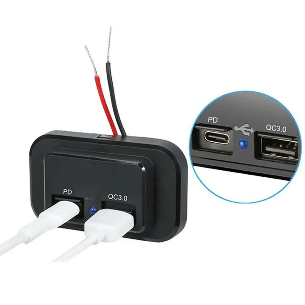 PD Typ C USB Port Auto Schnell Ladegerät Buchse Power Outlet Panel Mount  Wasserdichte Handy Ladegerät für Auto Boot caravan