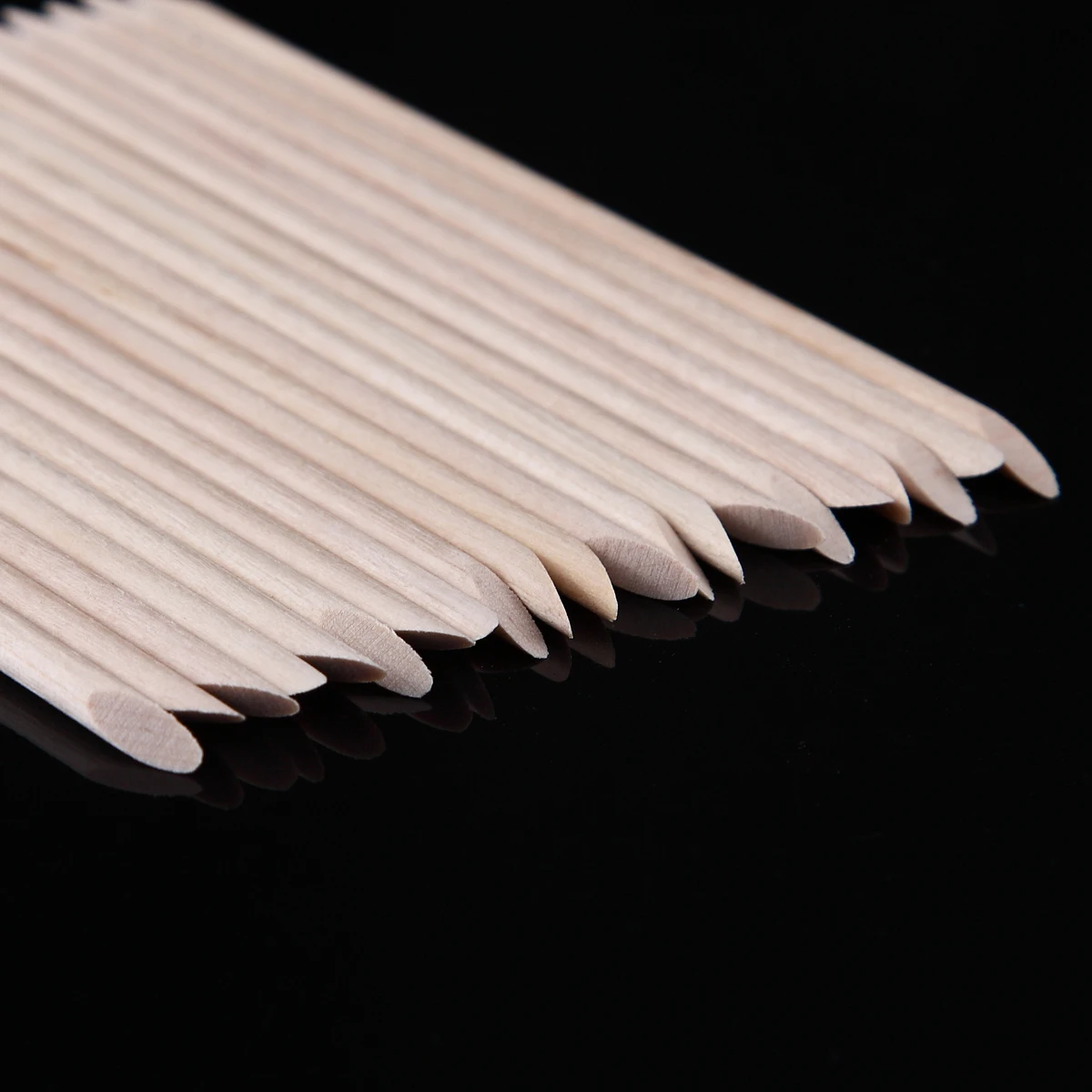 Monja 20 Pcs Nail Art Dual End Nail Care Angled Wood Stick UV Gel Polish Cleaning Cuticle Dead Skin Remover Pusher Manicure Tool