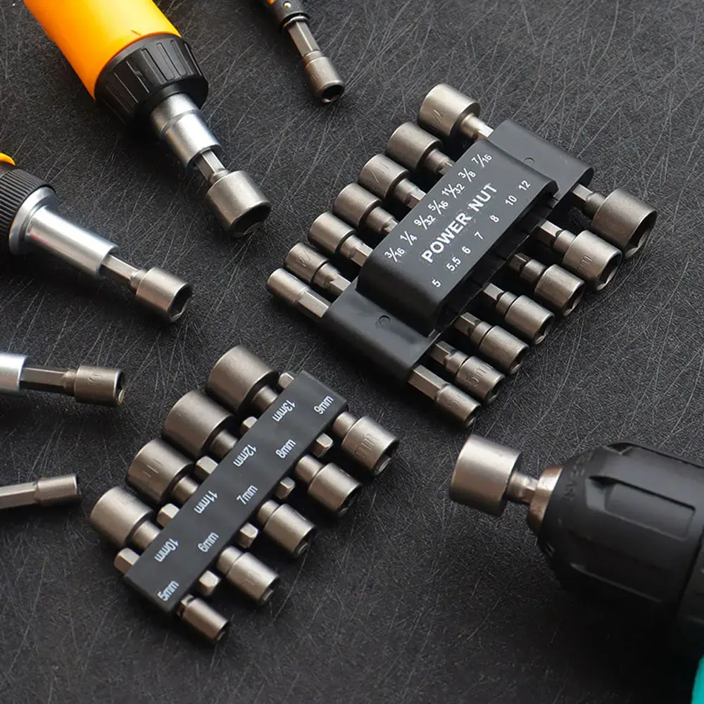 Binoax 9/14PCS Hexagon Nut Driver Drill Bit Socket Screwdriver Wrench Set Drill Bit Adapter for Electric Screwdriver Handle Tool