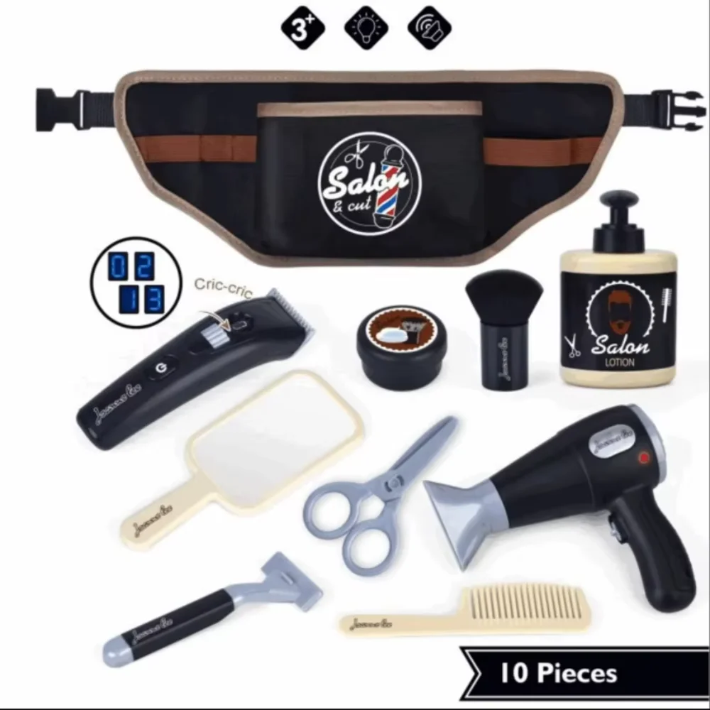 Kids Pretend Play Toys Hair Styling Salon Shaving Set Makeup Set For Birthday Party