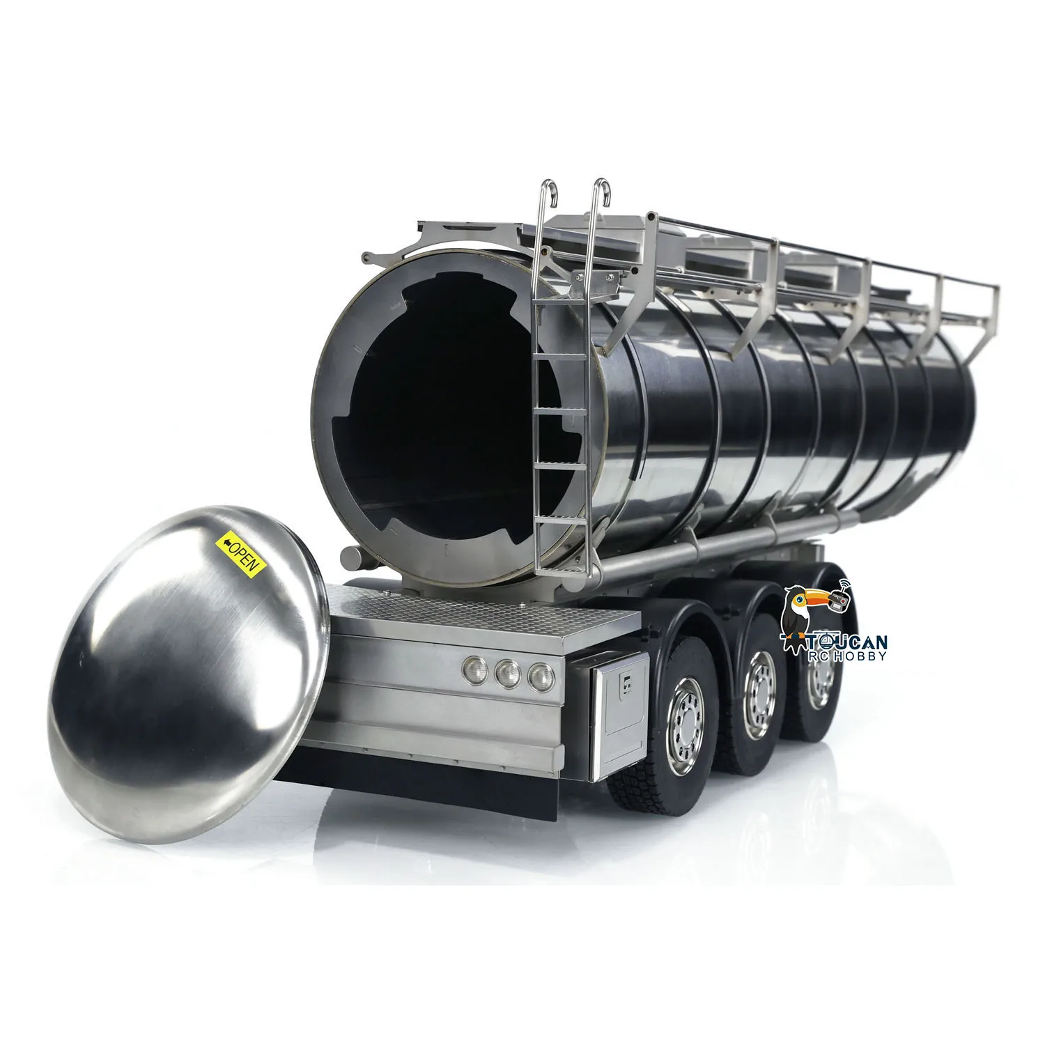 6*6 RC Metal Semi-trailer Fuel Tank Unpainted for 1/14 Scale Remote Control Tractor Truck Transport Trailer Vehicles DIY Model 2