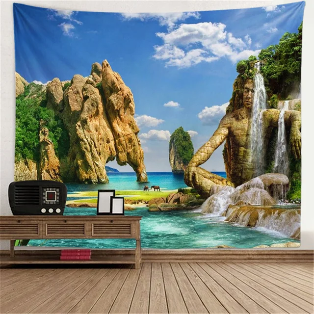 Tapisserie Murale De Paysage De Fenêtre, Toile De Fond Murale, Trou  D'arbre, Forêt, Four, Décor Mural, Grande Taille - Tapisserie - AliExpress