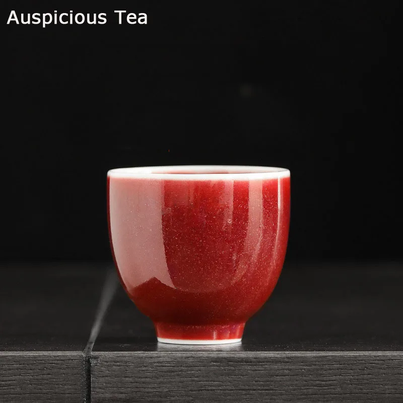 

75ml High-end Langhong Thin Tire Red Glaze Ceramics Small Capacity Teacup Handmade Household Kung Fu Tea Set Tea Ceremony Gifts
