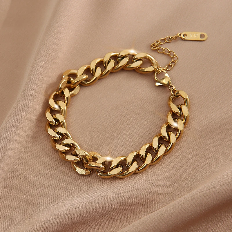 DIEYURO 316L Stainless Steel Gold Color Multilayer Cross Charm Bracelet For Women New Punk Street Heart Wrist Jewelry Gift
