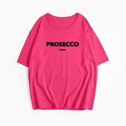 Women's Casual Cotton Letter Print T-Shirt - Loose Fit, O-Neck, Short Sleeve Summer Top - XXXL (Rose Red)