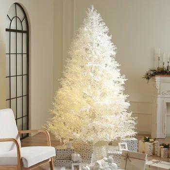 White Christmas Tree 210cm/180cm/150cm Large Artificial Xmas Tree Retardant Fir Tree Christmas Ornament Simple Install