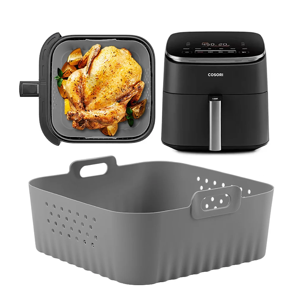 Square Air Fryer Mold For Ninja AF180 AF181 AF140 AF141 Reusable Silicone Air Fryer Liners for Philips HD9270 Baking Accessories