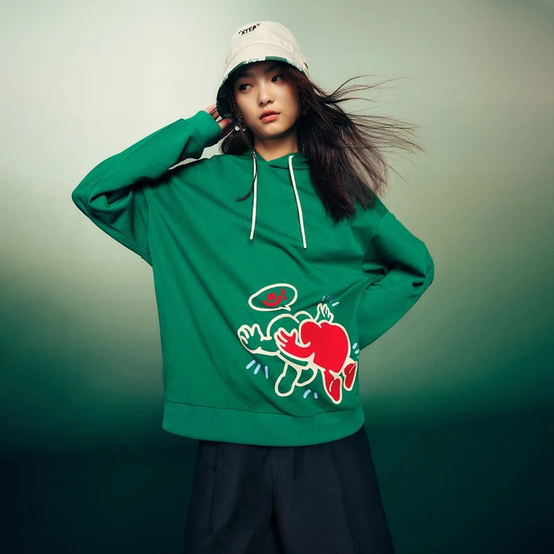 Xtep Pullover Sweatshirts Women Men Comfortable Soft Causal Fashion Printed Hoodies Long Sleeve Couple's Tops 877327930126