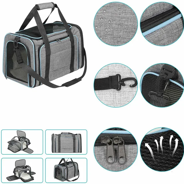 Pet bag Out carrying bag can be extended cat bag Large capacity Two small pets out carrying cat backpack 4
