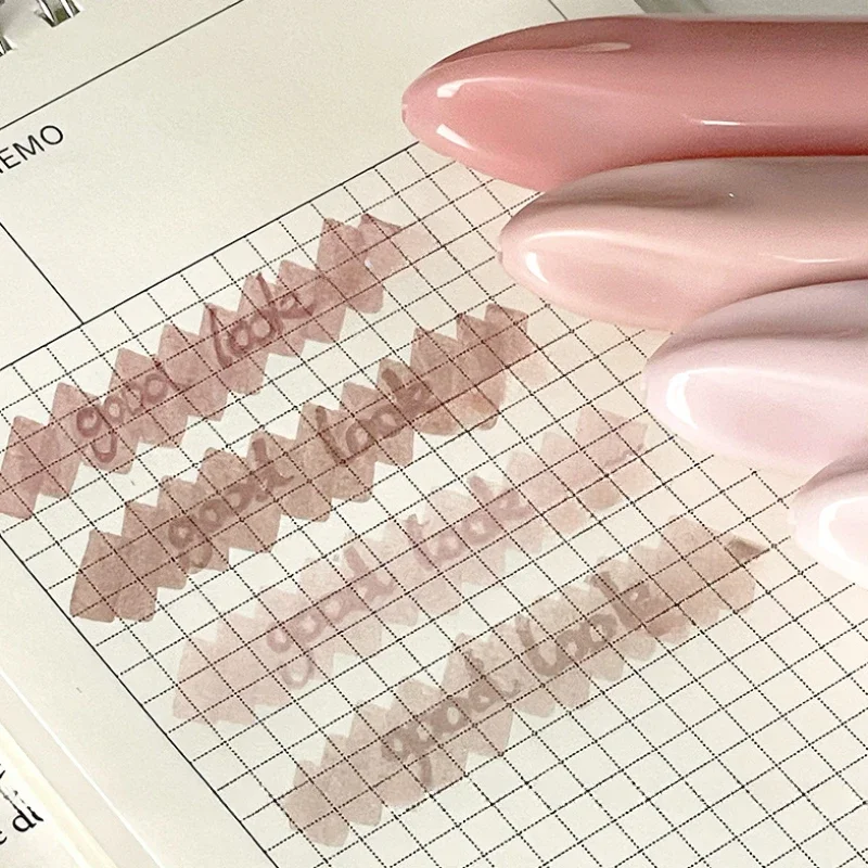 4Pcs Pastel Highlighter Set Marker Pens Lipstick Design Soft Brush Tip for Drawing Painting Office Liner School Supplies Kawaii