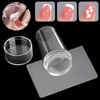Nail Stamping Plates Pure Clear Jelly Nails Art Stamper Scraper Set Print Silicone Marshmallow Design Manicure Accessories Tool 1