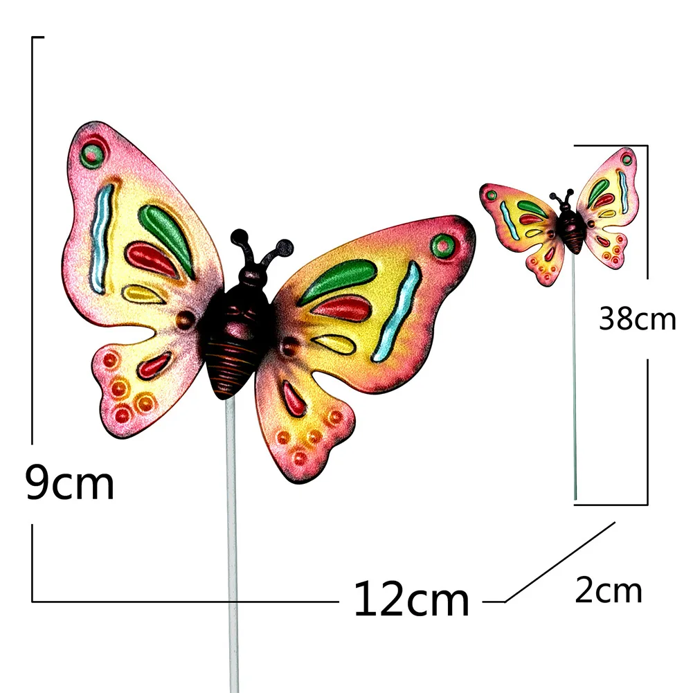 

4pcs Colorful Butterfly Garden Stake Decor Garden Art Ornament Butterfly Stakes Outdoor Yard Planter Flower Pots Decoration