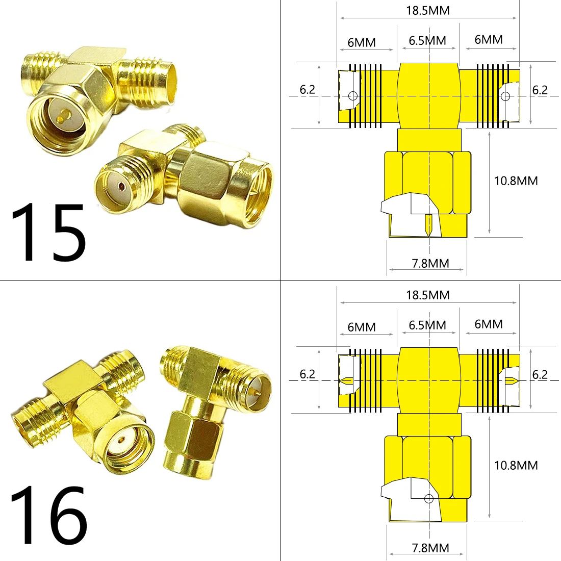 DexMRtiC SMA Male / Female RF Coax Adapter Connector Straight Right Angle T Type Splitter Goldplated NEW Wholesale