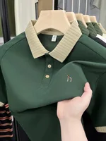 Polo à manches courtes pour homme de marque de luxe, tendance estivale, best-seller, avec broderie originale de chien, haut de boutique, T-shirt décontracté de golf 2