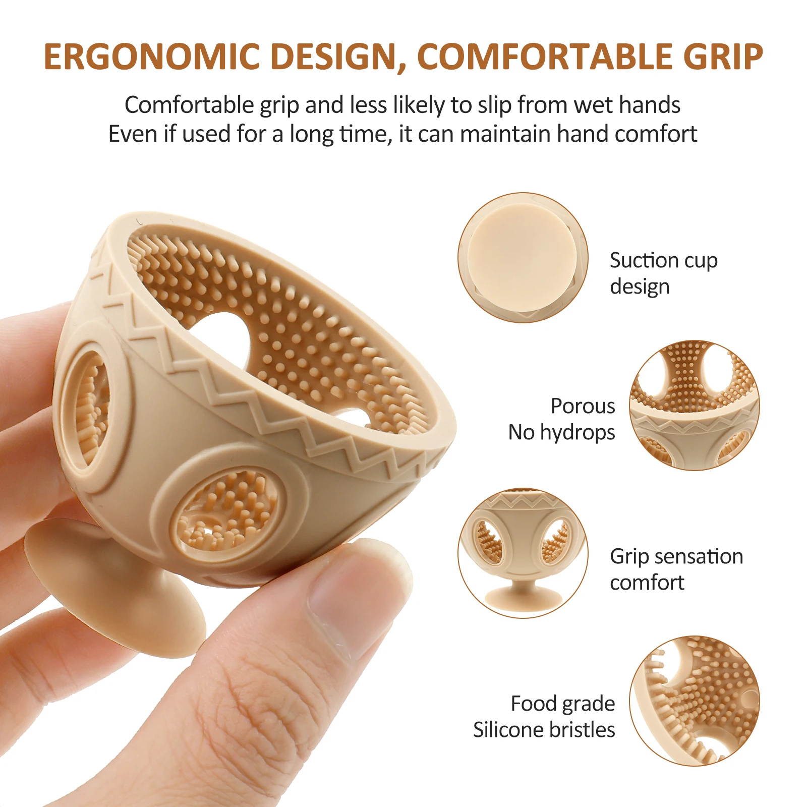 4 Pcs Silicone Egg Brush Cleaner Professional Egg Rotating Washer Scrubber with Suction Cup Portable Kitchen Egg Cleaning Tool