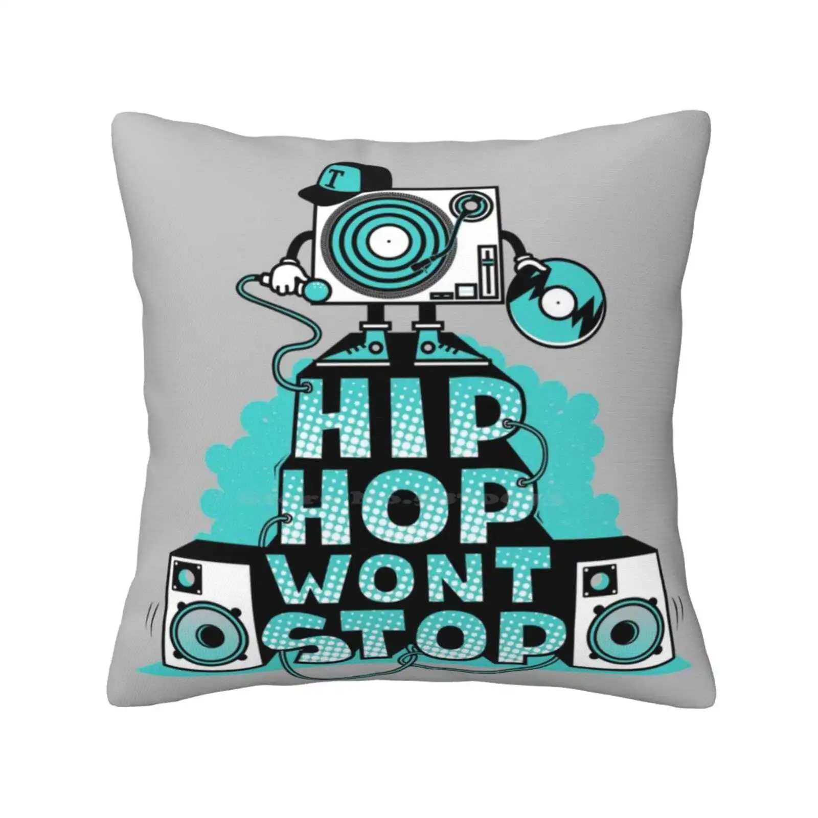 Hip Hop Home Sofa Car Cushion Cover Federa Boombox Hiphop Real Mc Rapper Dj Deejay Technics 1200 Giradischi Ruote In Acciaio