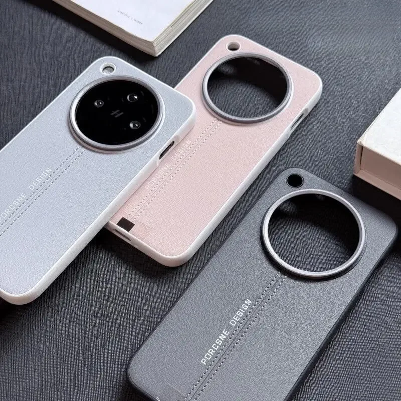 Luxury PU Leather Skin Magnetic Wireless Charging Protective Back Cover Case
