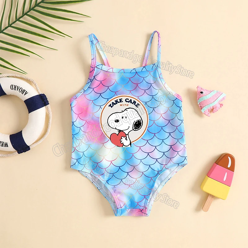 thumbnail image 1 of Traje de baño de Snoopy para niña, ropa de baño Kawaii de Anime, bañador de una pieza, ropa deportiva, accesorios de regalo, 1 of 5