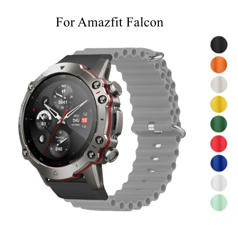 

Ocean Strap for Huami Amazfit Falcon Silicone Rubber Watchnamd Sport Bracelet Classic Ocean Wristband for Amazfit Falcon Band