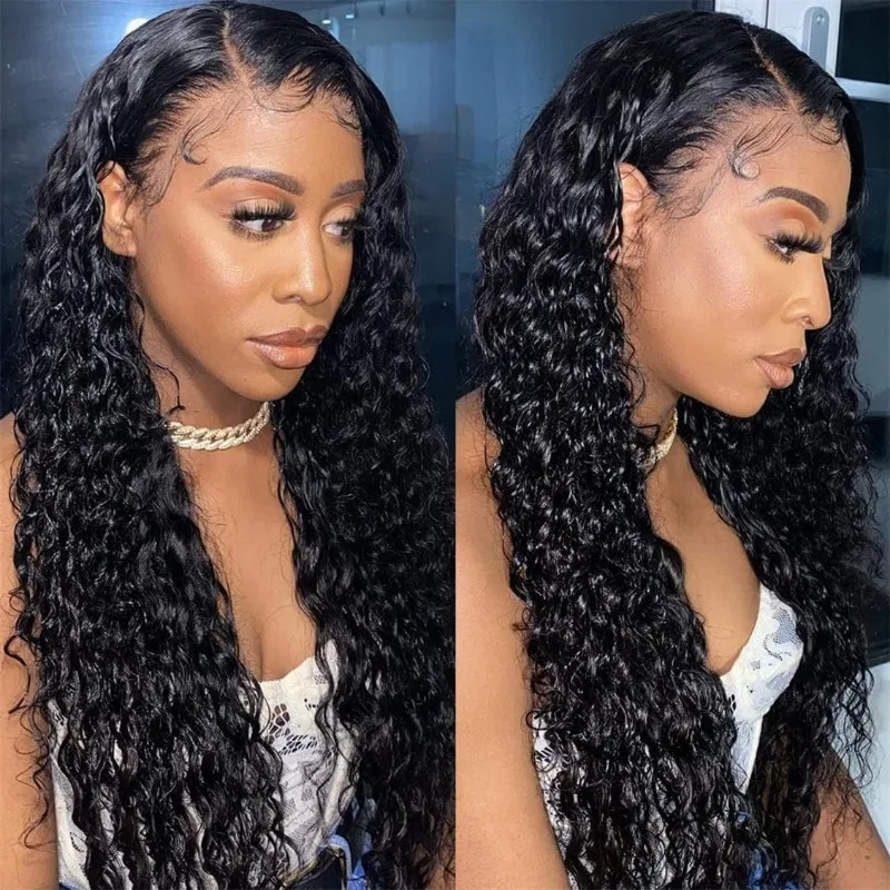 2x6 Water Wave Lace Closure Human Hair Transparent Lace Brazilian Virgin Hair For Black Women Water Wave Pre-Plucked Hairline
