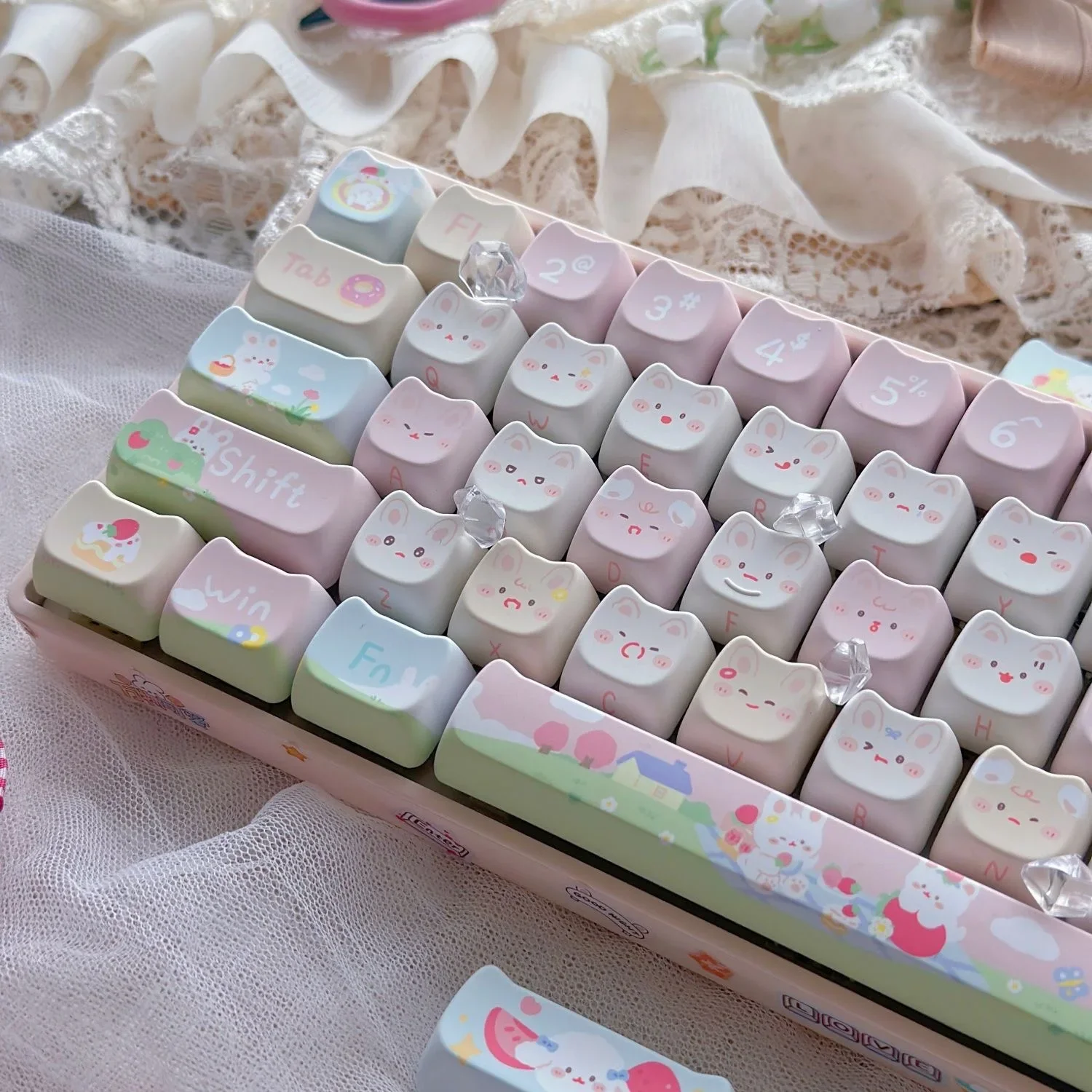 Womier Cute Jade Themed Keycaps 148 Keys Mao Profile Custom Keycaps Set For Cherry Gateron Mx Switches Mechanical Gaming Keyboard I.1333199702