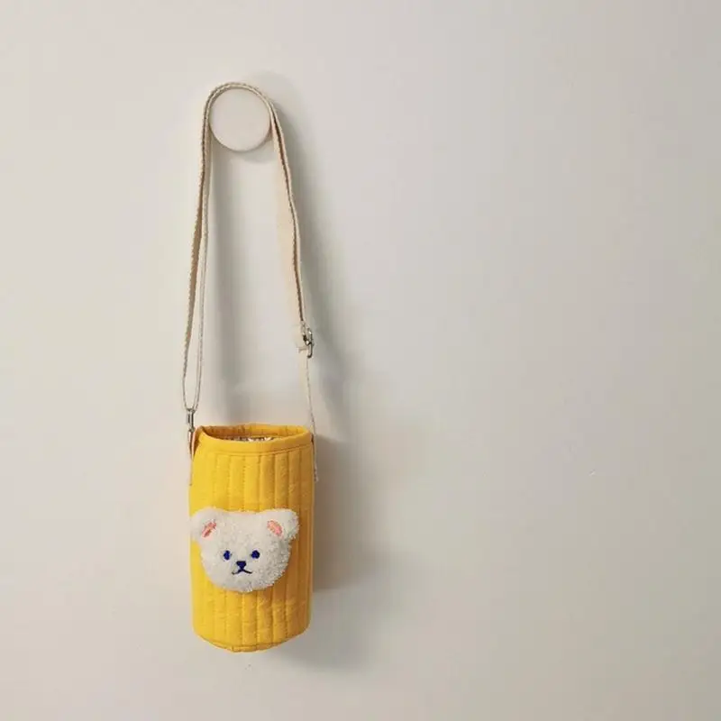 R6FD Reusable Bear Baby Warm Bottle Bag Feeding Bottle Cover Shoulder Bag Crossbody 4