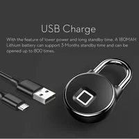 Xiaomi Fingerprint Lock Bluetooth Padlock IP65 Waterproof Keyless USB Rechargeable House Luggage Security Door Locks Smart Home 2