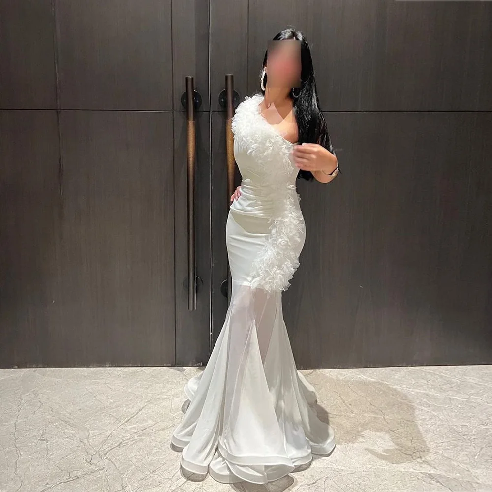 

Mermaid Formal Occasion Dresses Exquisite One-shoulder 2023 Party Dress Pleats Applique Long Sexy Evening Gowns فساتين السهرة