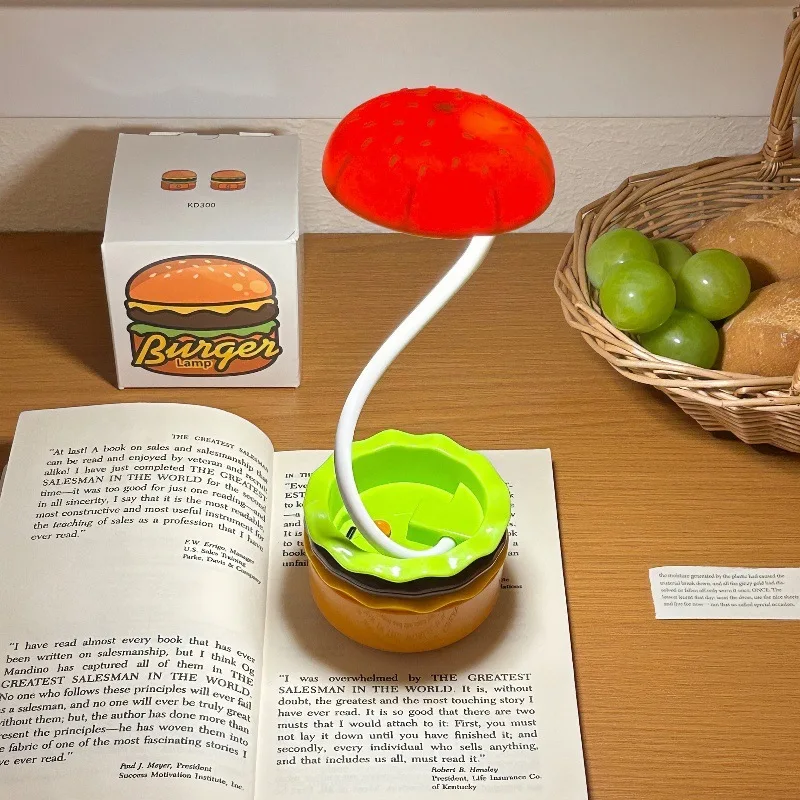 Hamburg Night Light Pencil Sharpener LED Reading Lamp Storage Atmosphere Table Lamp Perfect DIY Bedroom Decoration Gift