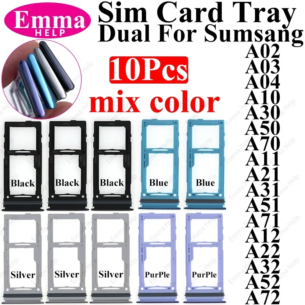 

Sim Card Holder For Samsung Galaxy A02 A03 A04 A10 A30 A50 A70 A12 A22 A32 A52 A72 A31 A51 A71 Dual Card Phone Adapter Drawer