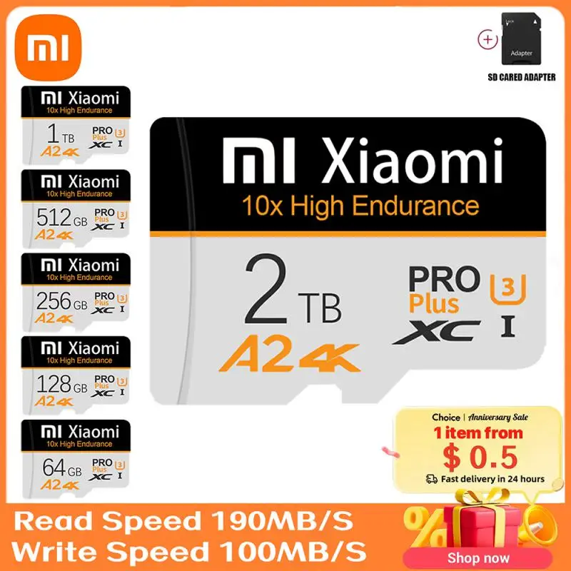 Xiaomi 2Tb Sd Memory Card C10 Micro Tf Sd Card Class10 Sd/Tf Flash Card 128/256/512Gb Mini Sd Card Per Nintendo Switch Phone