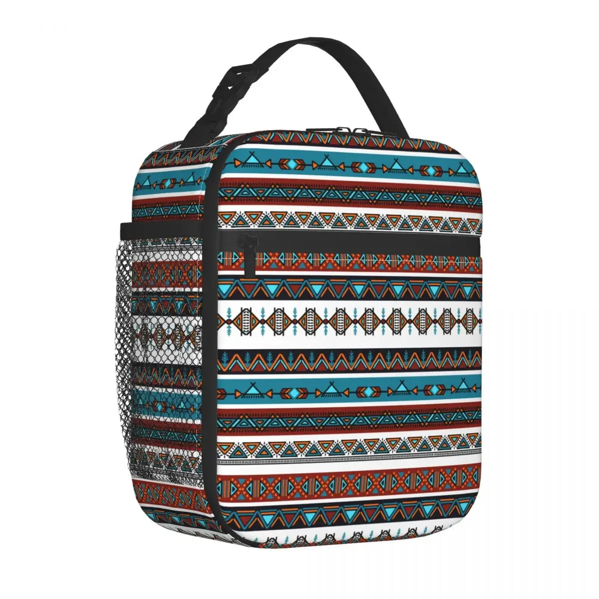 

Mexican Boho Art Product Insulated Lunch Bag Work Southwest Aztec Tribal Storage Food Box Fashion Cooler Thermal Bento Box