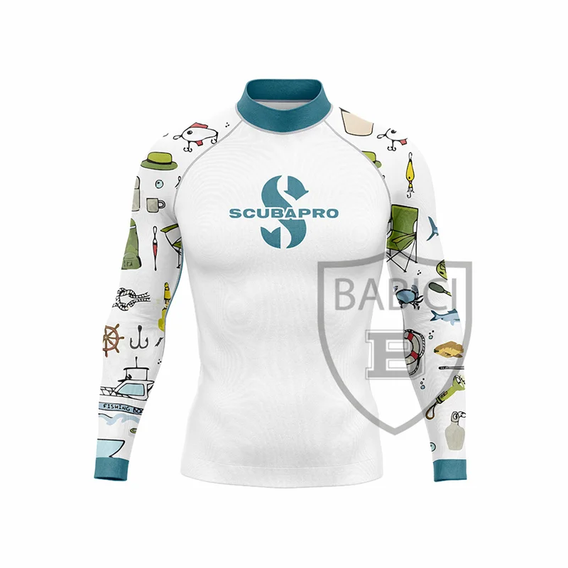 2023 남성용 UV 차단 타이츠, 긴팔 수영복, 래시가드, 속건성 서핑 티셔츠, 수영 다이빙복