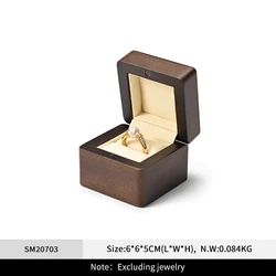 Luxurious Dark Wood Jewelry Box with Elegant Velvet Lining (Wooden beige)