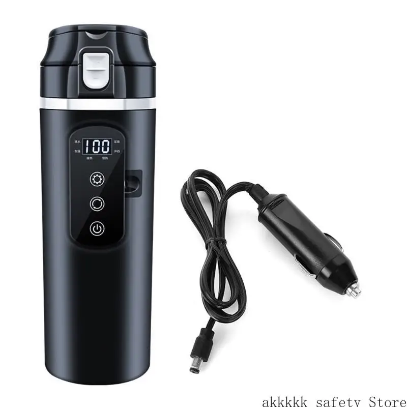 XXFF 500ml 자동차 난방 컵 스테인레스 스틸 전기 자동차 여행 난방 컵 12V 24V